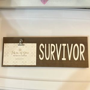 Kirkland’s Survivor themed photo holder- hold up to 4 x 6 photo - NEW WI…